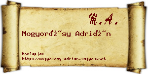 Mogyorósy Adrián névjegykártya